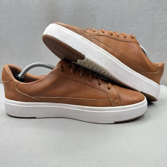 Kizik Vegas Mens Size 11.5 Shoes‎ Brown Leather Hands Free Slip On Sneakers